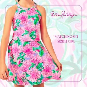 Pink floral two-piece set from Lilly Pulitzer size 12 girls